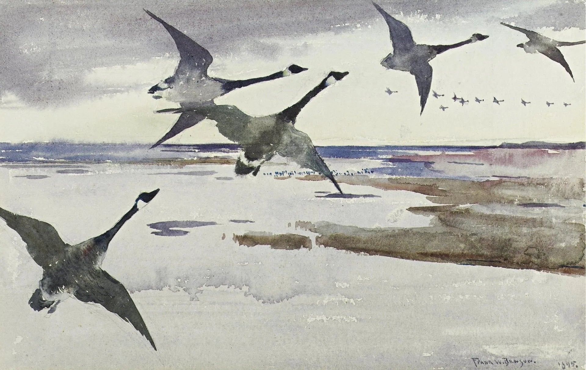 Oies du Canada - Frank Weston Benson image 1 copie de tableau peinte à la main