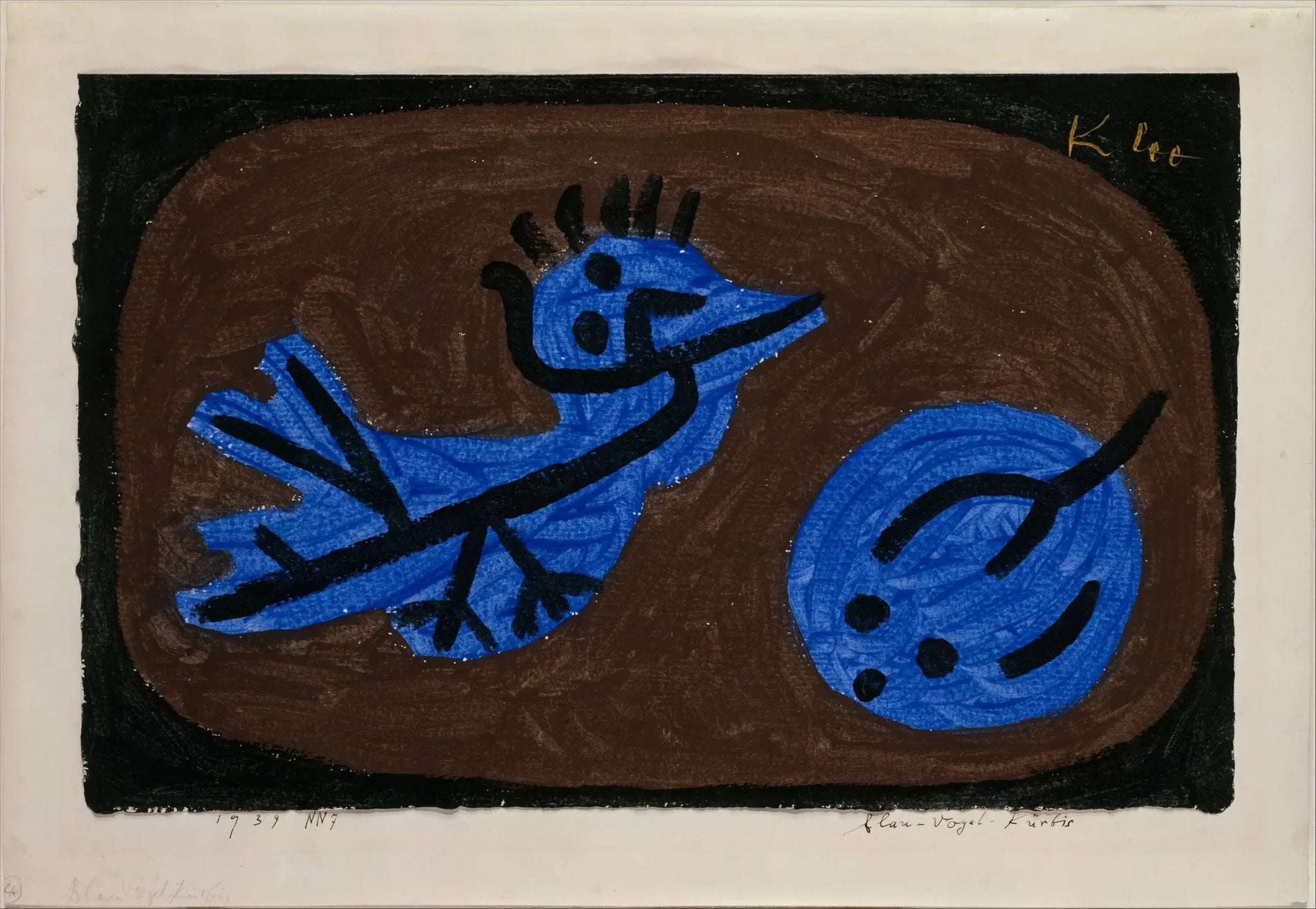 Oiseau-bleu-citrouille - Paul Klee image 1 copie de tableau peinte à la main