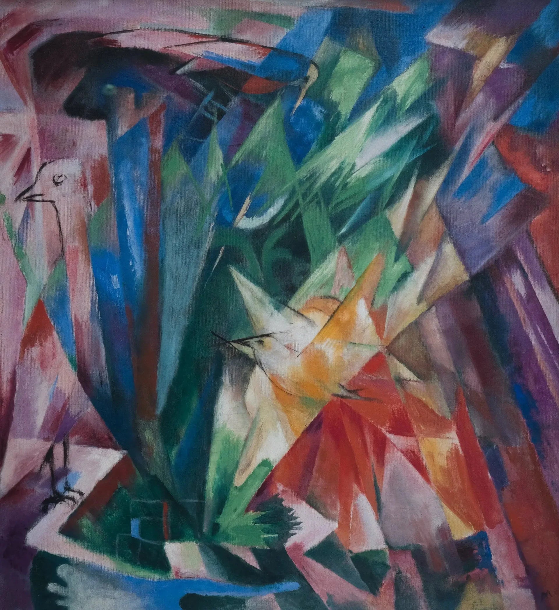 Oiseaux - Franz Marc image 1 reproduction artisanale de tableau