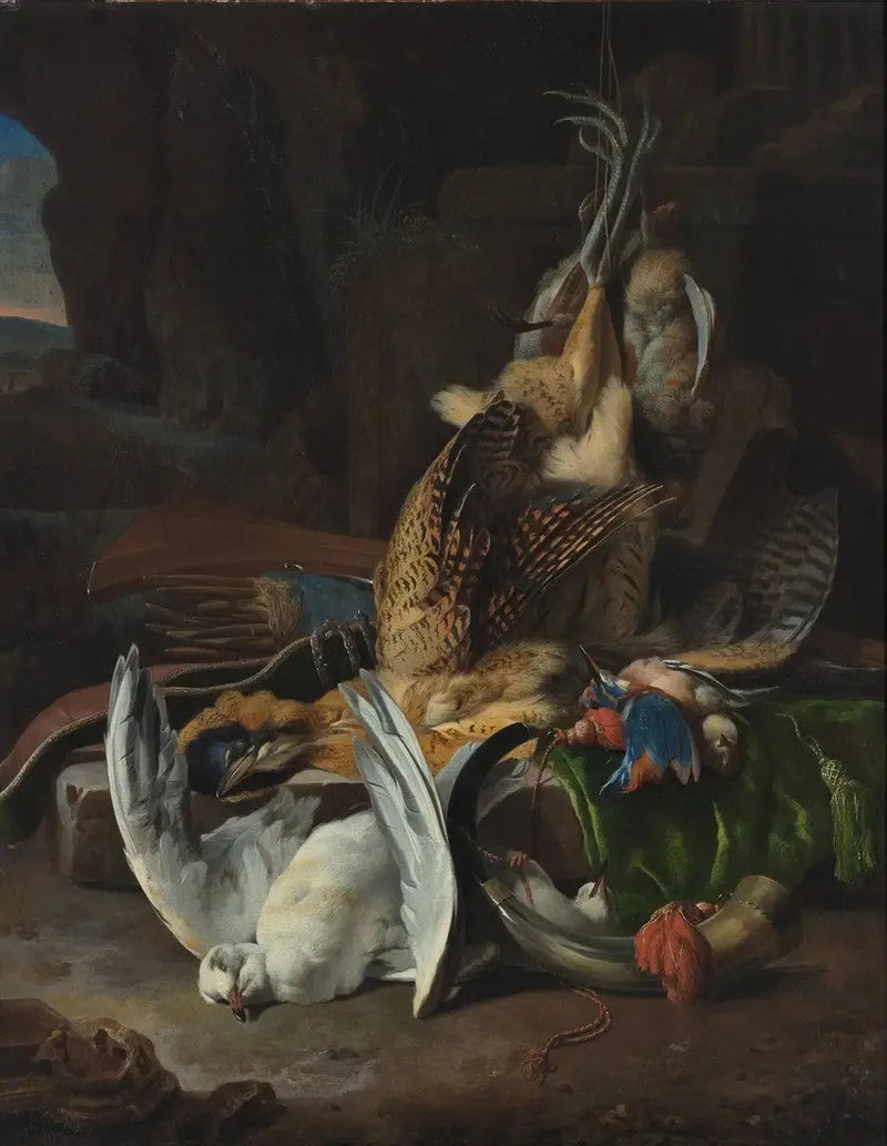 Oiseaux morts et accessoires de chasse - Melchior de Hondecoeter