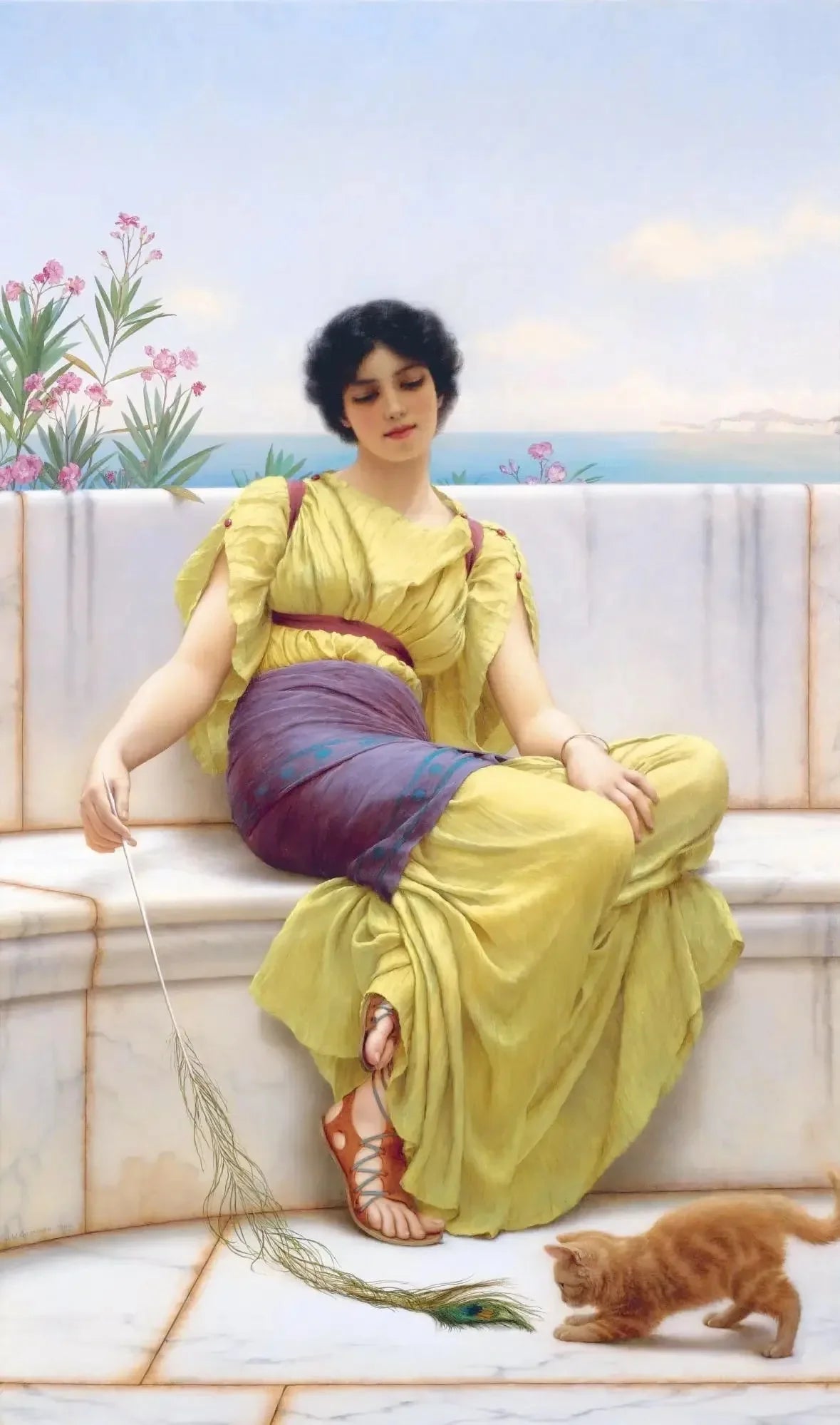 Oisiveté - John William Godward image 1 reproduction de peinture à l’huile