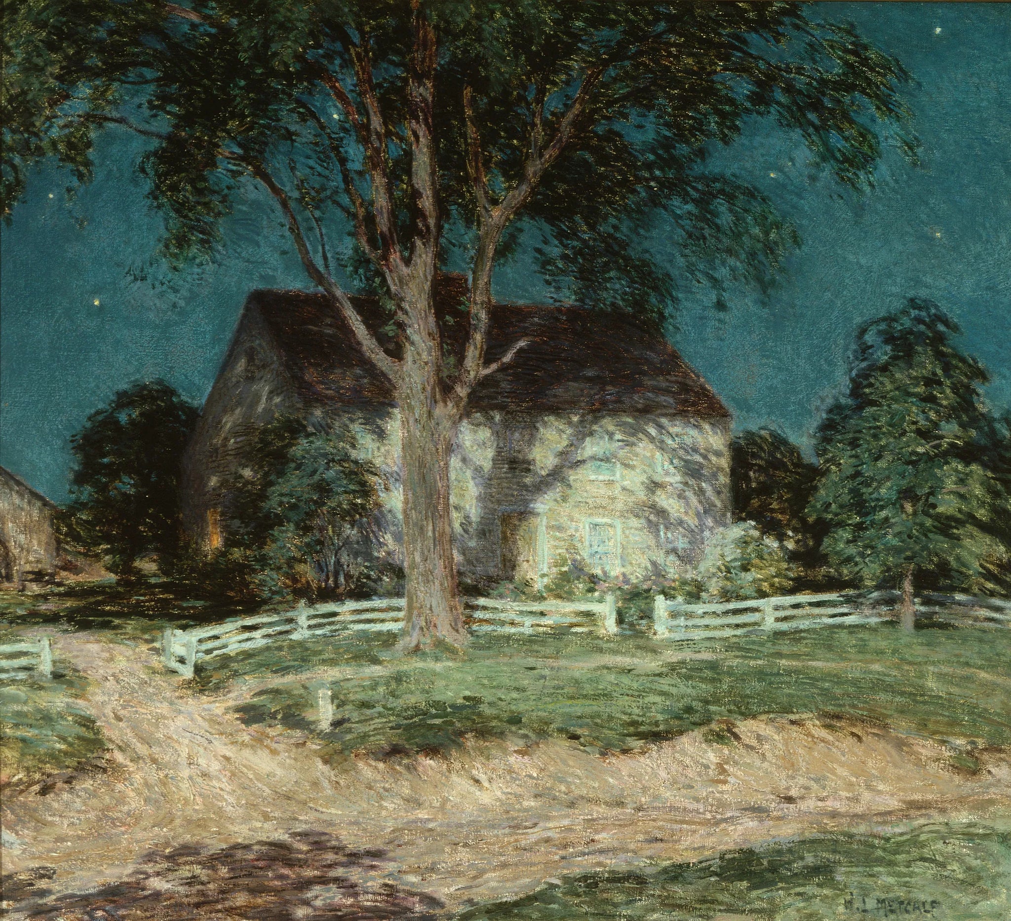 Old Homestead Connecticut - Willard Metcalf image 1 reproduction artisanale de tableau