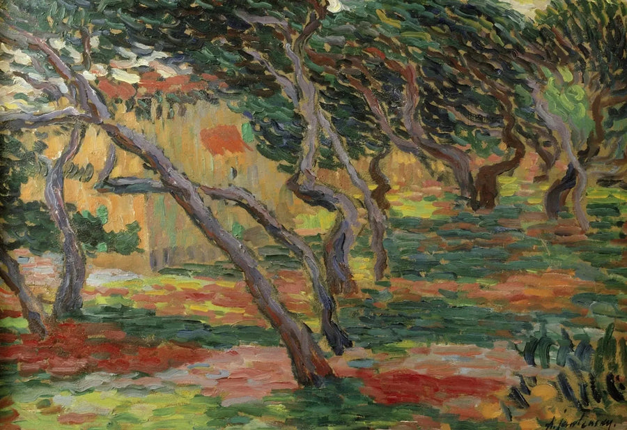 Olivenhain / Landschaft mit Straßen und Bäumen - Alexej von Jawlensky