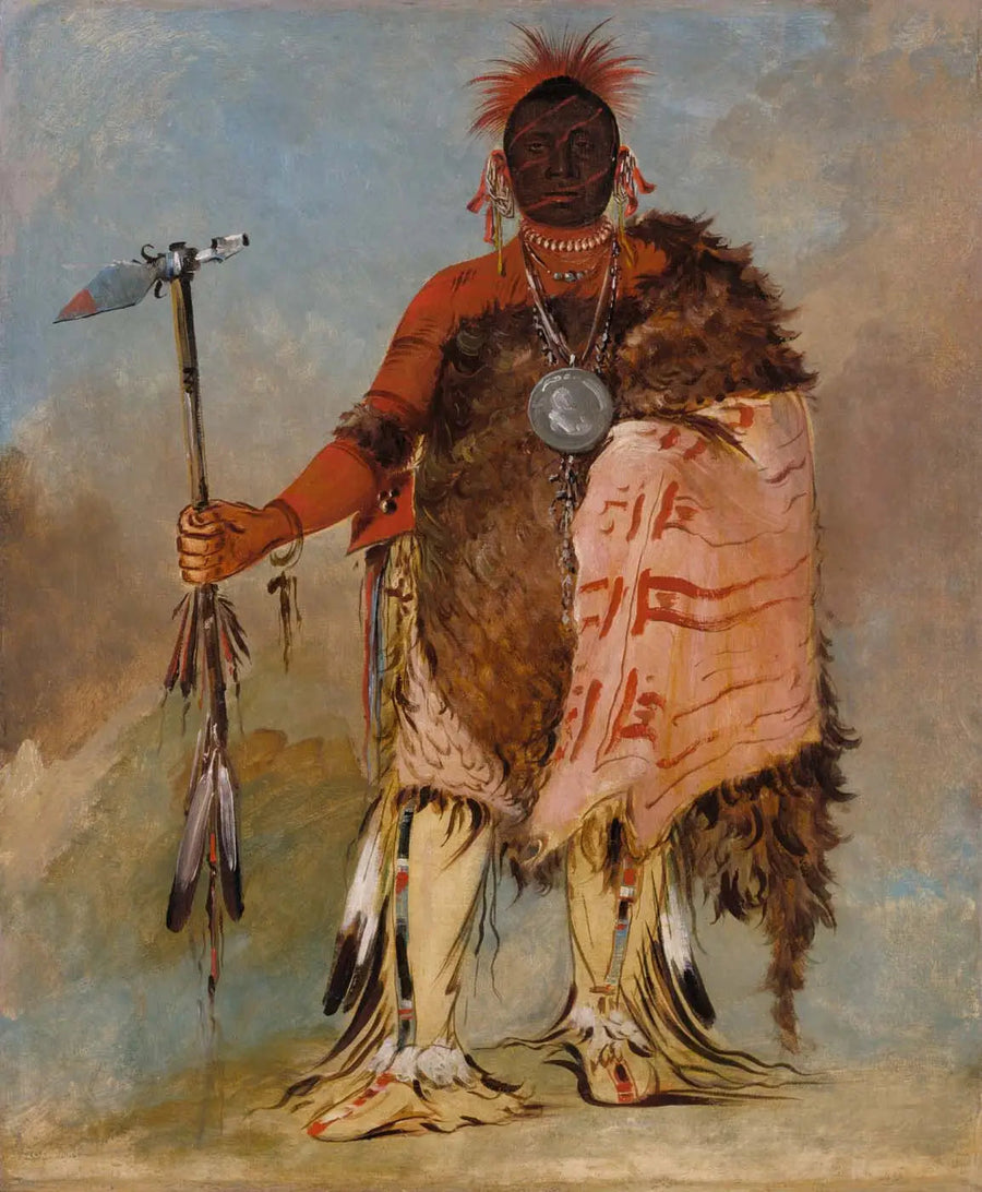 Om-pah-tón-ga, Big Elk, un guerrier célèbre - George Catlin