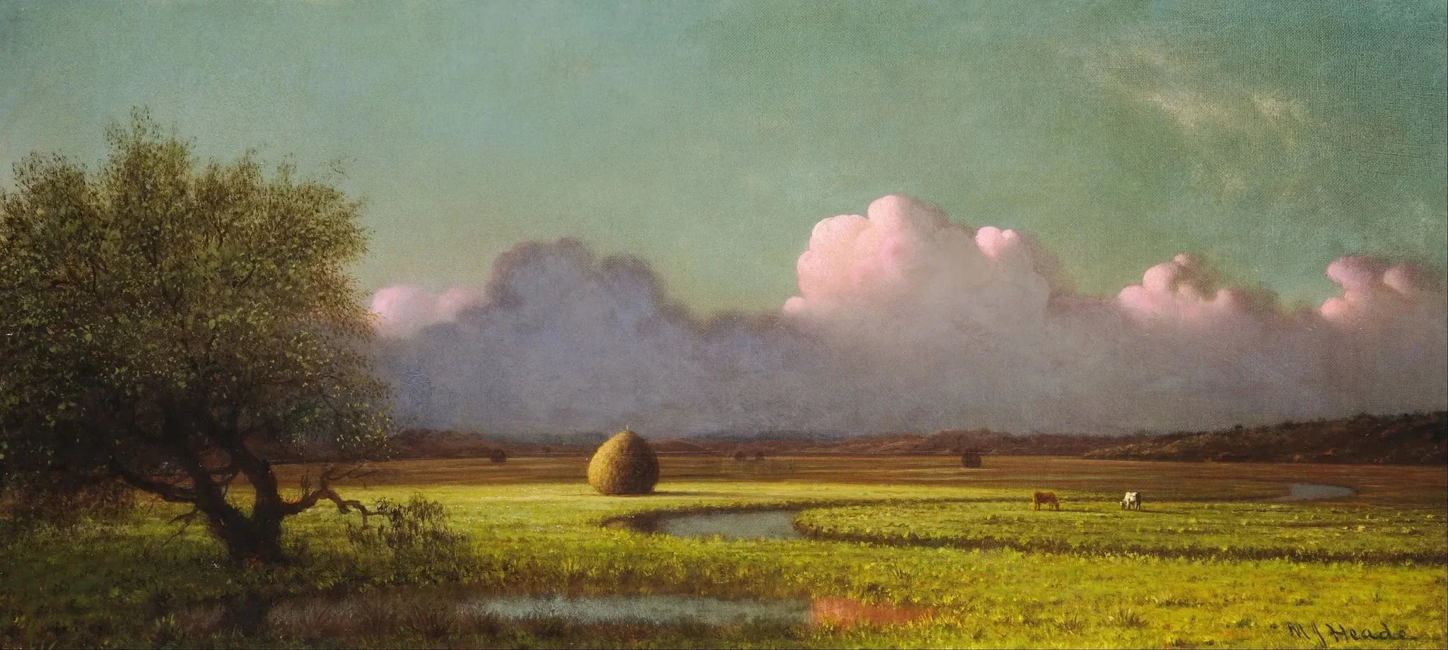 Ombre et lumière : les marais de Newbury - Martin Johnson Heade image 1 reproduction artisanale de tableau