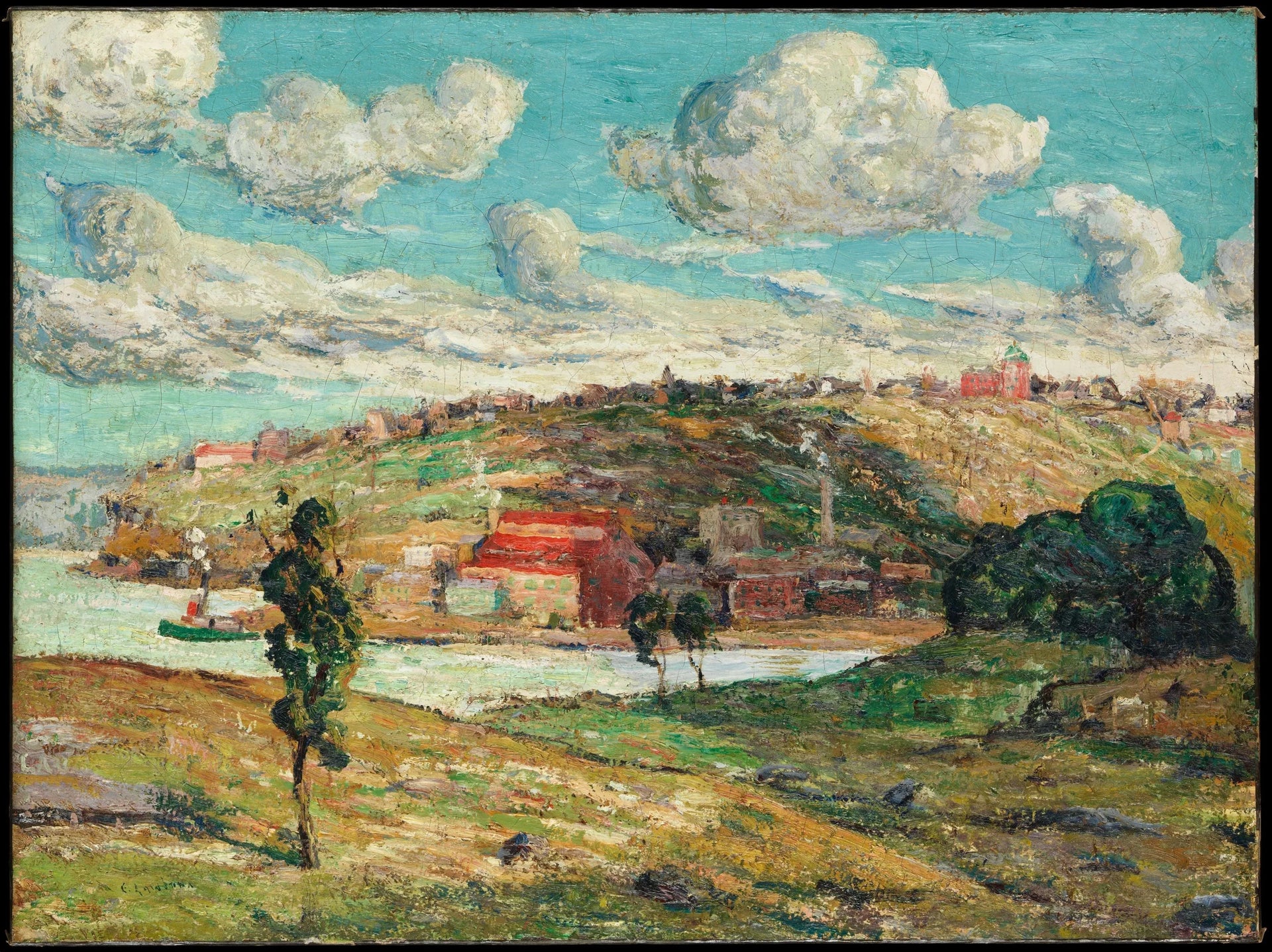 Ombres, colline de Spuyten Duyvil - Ernest Lawson image 1 reproduction de peinture à l’huile