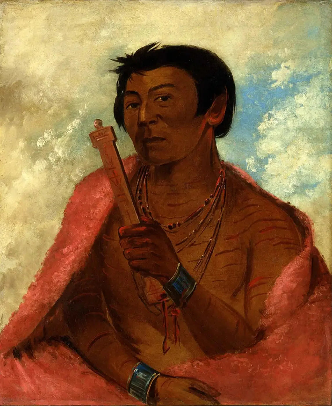 On-sáw-kie, le Sauk, en train de prier - George Catlin image 1 reproduction de peinture à l’huile