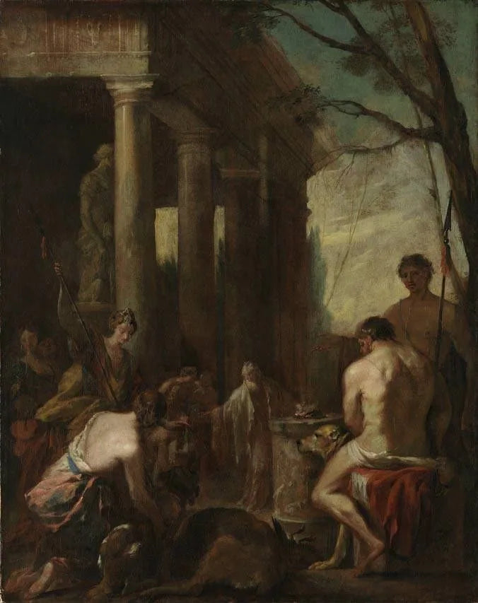 Opferszene - Johann Heinrich Schönfeld image 1 copie peinte à la main à l’huile