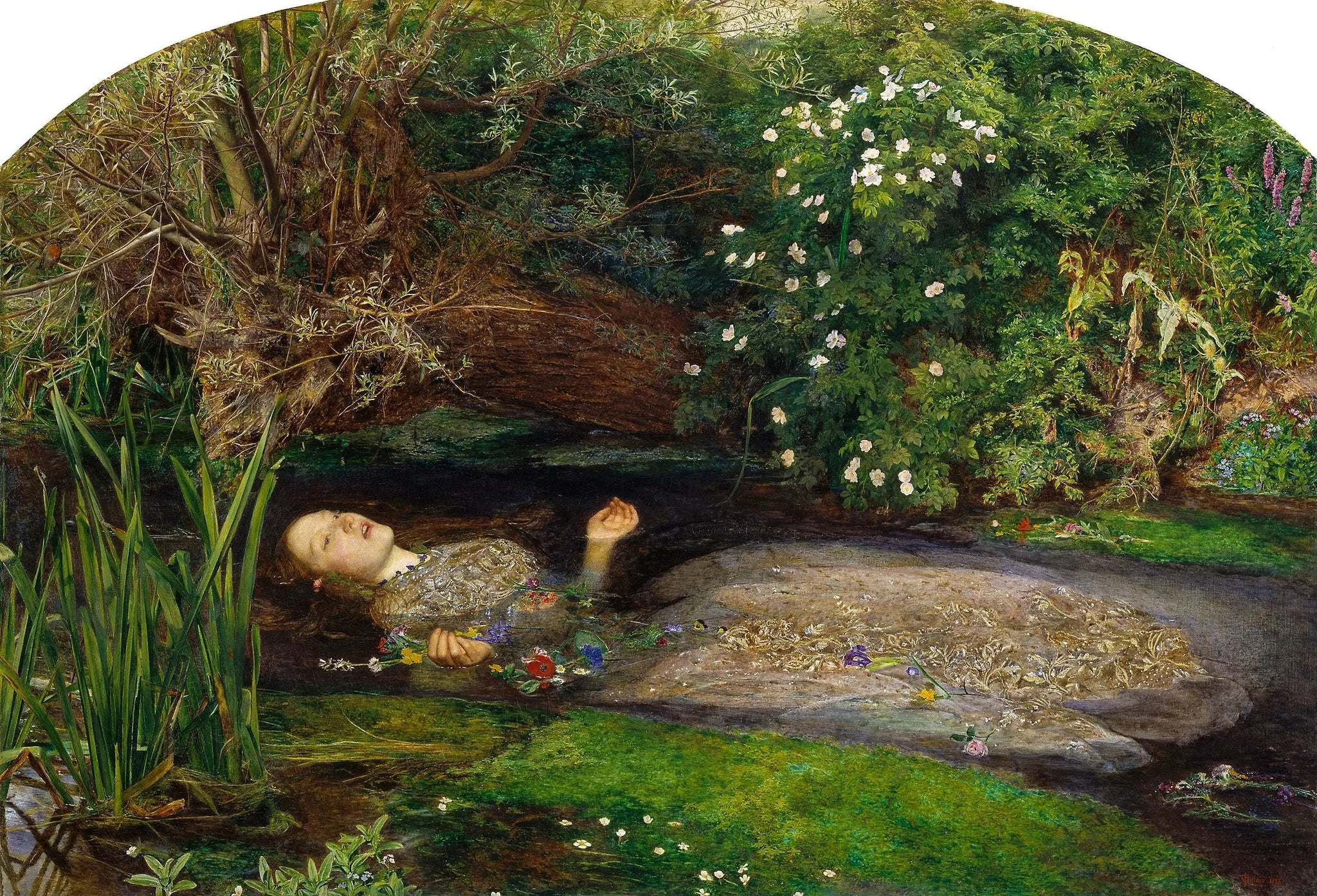 Ophélie - John Everett Millais image 1 copie de tableau peinte à la main