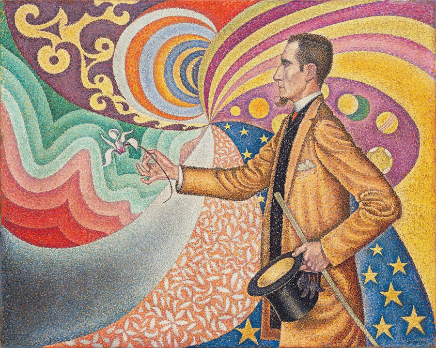 Opus sur l'émail d'un fond rythmique de mesures et d'angles, de tons et de teintes, portrait de M. Félix Fénéon en 1890 - Paul Signac