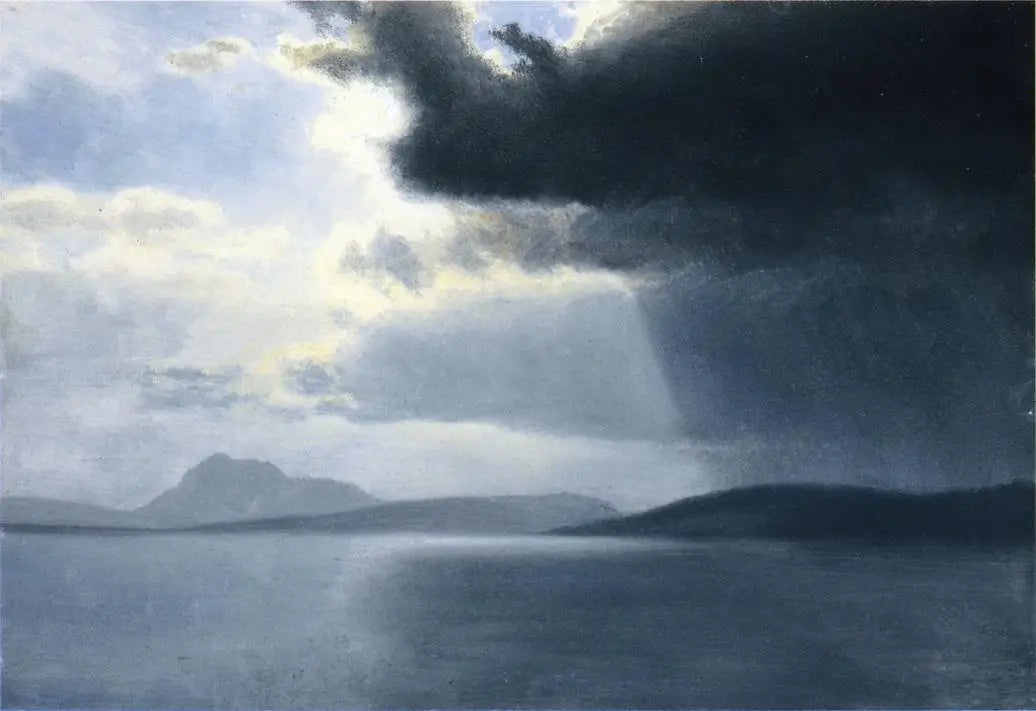 Orage imminent sur le fleuve Hudson - Albert Bierstadt image 1 reproduction artisanale de tableau