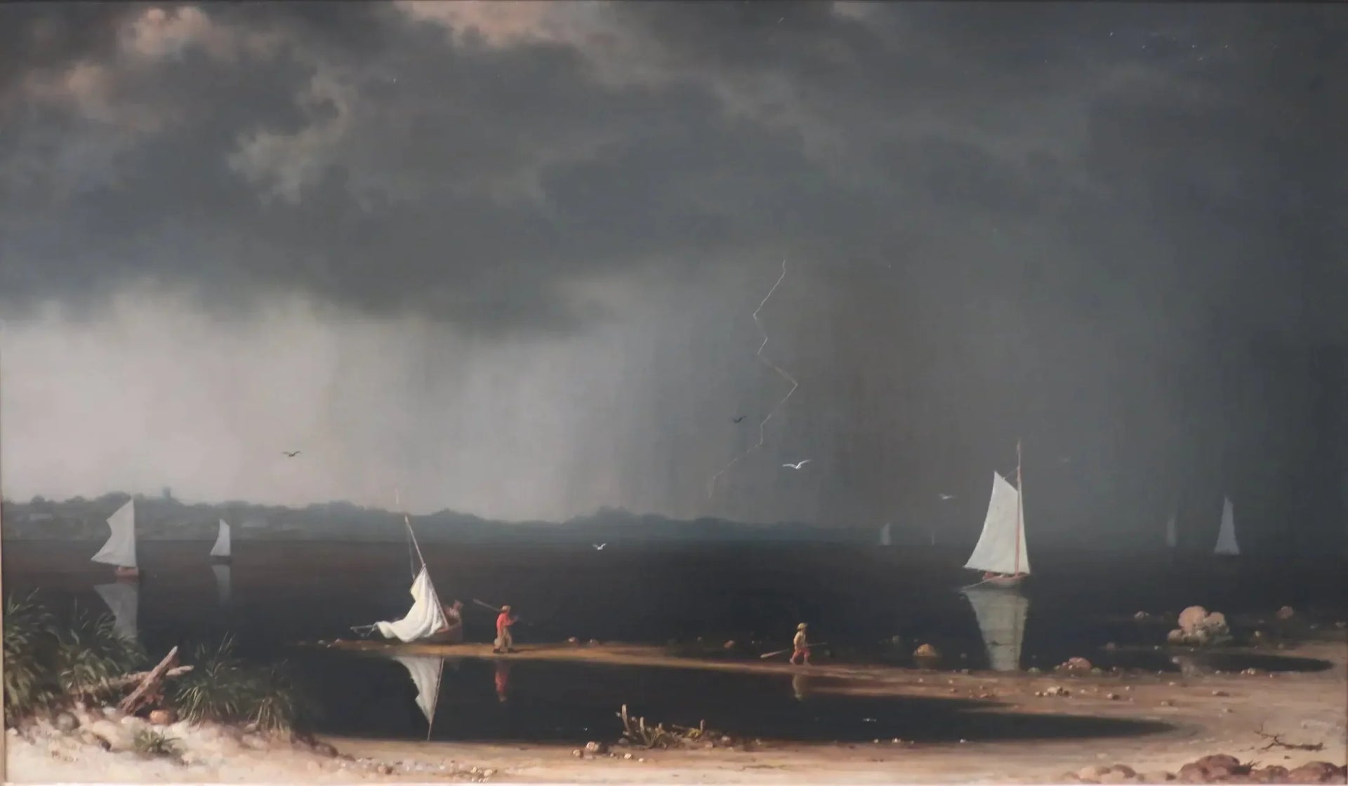 Orage sur la baie de Narragansett - Martin Johnson Heade image 1 reproduction de peinture à l’huile