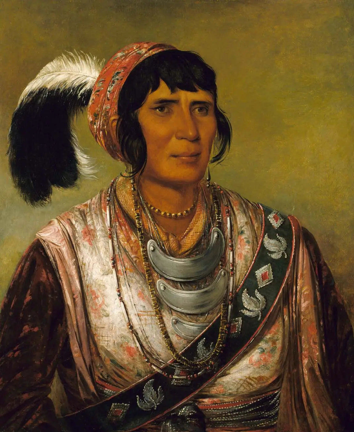 Os-ce-o-lá, la boisson noire, un guerrier de grande distinction - George Catlin image 1 copie de tableau peinte à la main