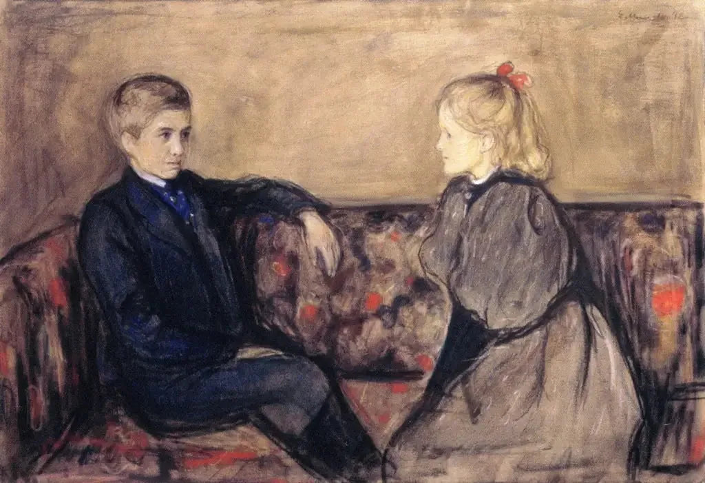 Oscar et Ingeborg Heiberg - Edvard Munch image 1 copie de tableau peinte à la main