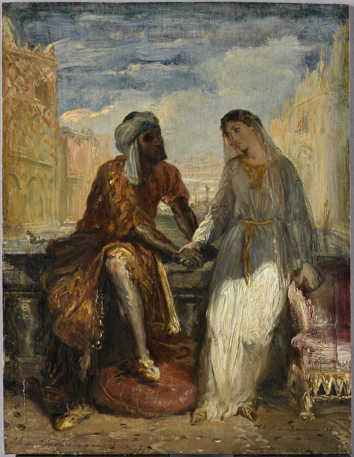 Othello et Desdémone à Venise. Othello racontant à Desdémone sa vie (Shakespeare, Othello, acte I, scène 3) - Théodore Chassériau