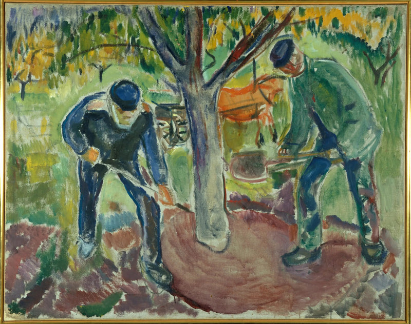 Ouvriers au jardin - Edvard Munch