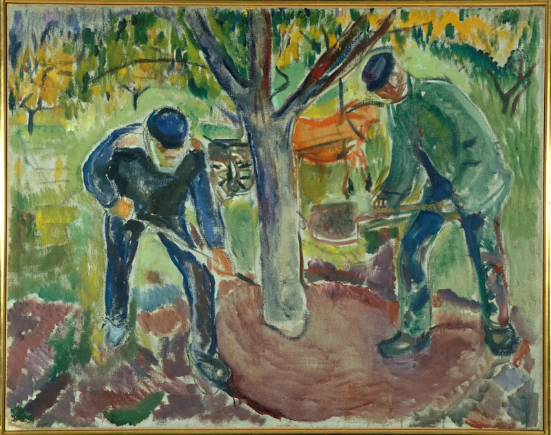 Ouvriers au jardin - Edvard Munch