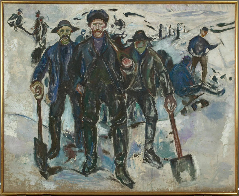 Ouvriers dans la neige - Edvard Munch