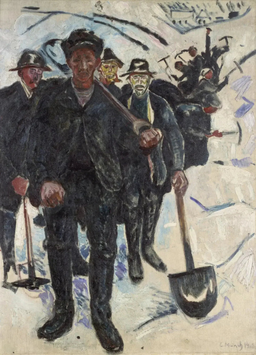 Ouvriers dans la neige - Edvard Munch