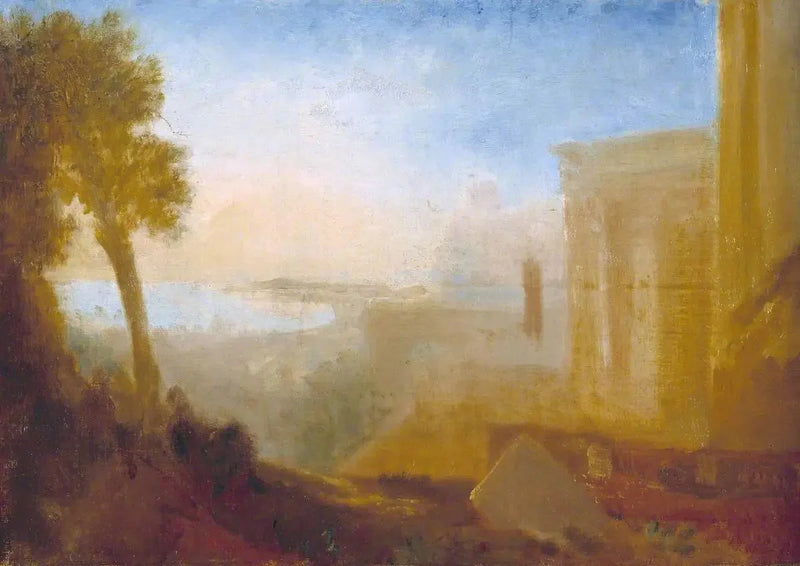 Overlooking the Coast, with Classical Building - J. M. W. Turner