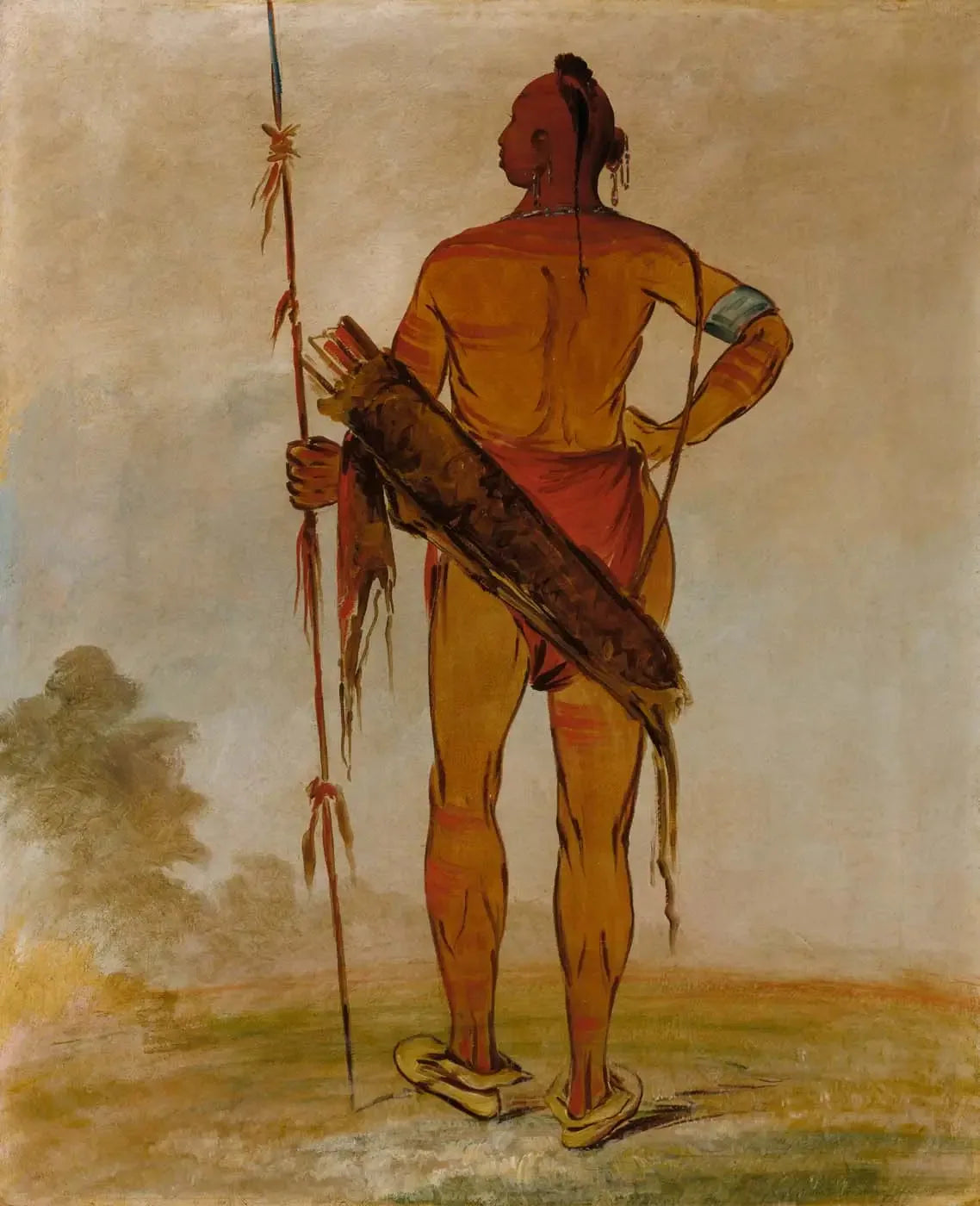 Pa-hú-sha, Cheveux Blancs, le Jeune, chef de bande - George Catlin image 1 reproduction artisanale de tableau