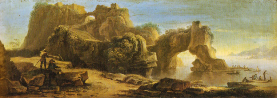 Paesaggio con arco naturale - Salvator Rosa