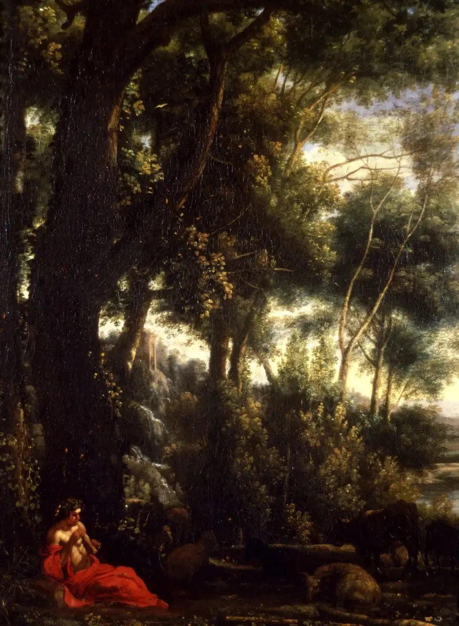 Paesaggio con pastore che suona il flauto - Claude Lorrain image 1 reproduction réalisée par Alpha Reproduction