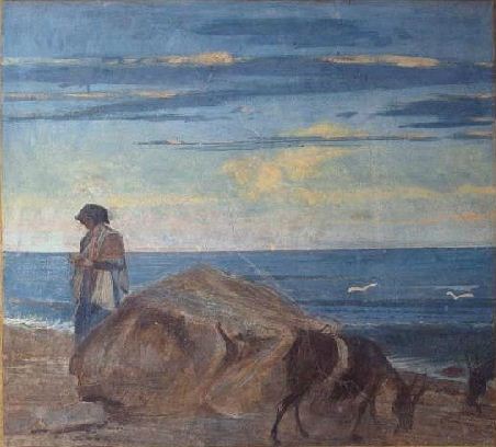 Paesaggio marino con guardiana di capre - Giovanni Boldini