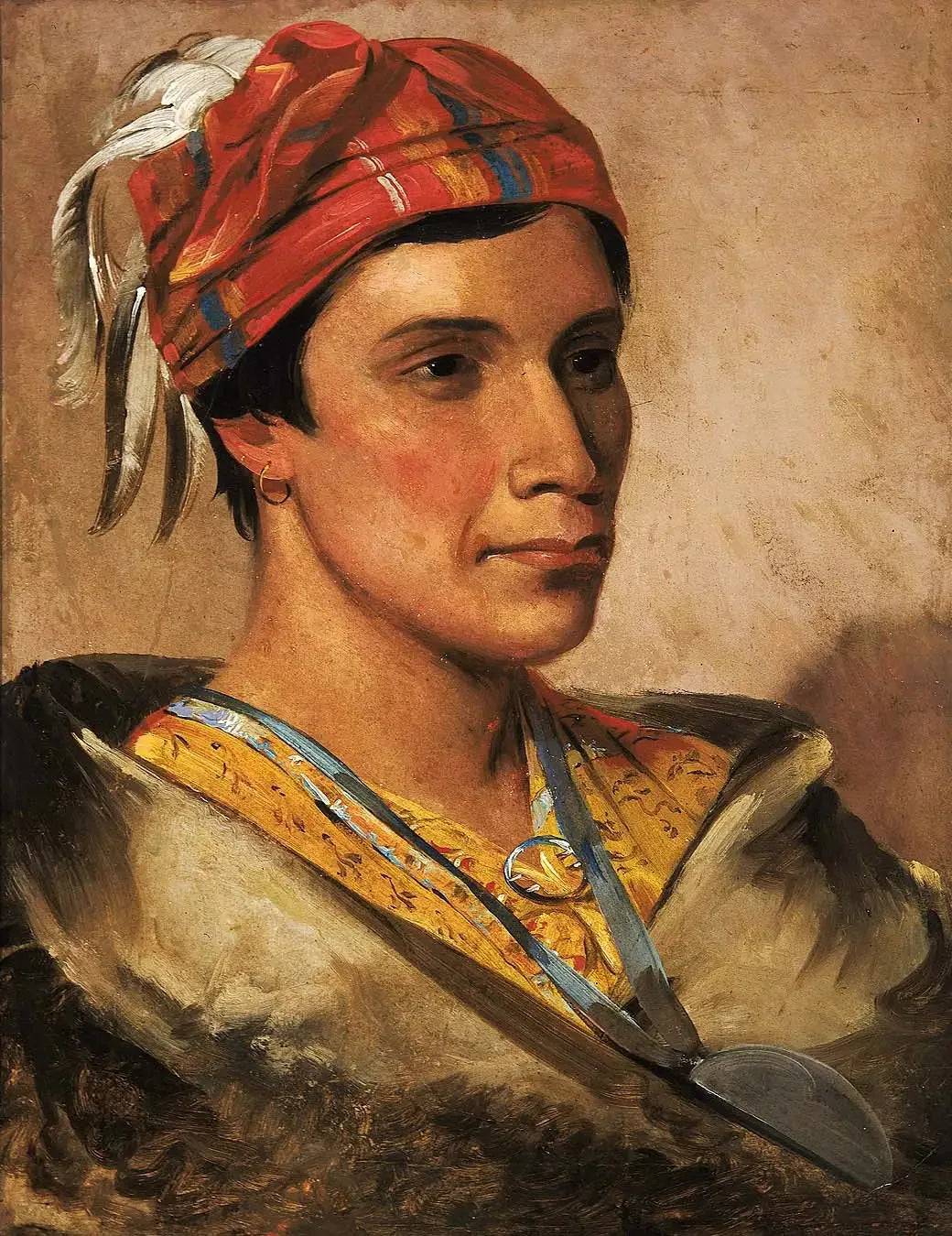 Pain, chef de la tribu - George Catlin image 1 reproduction réalisée par Alpha Reproduction