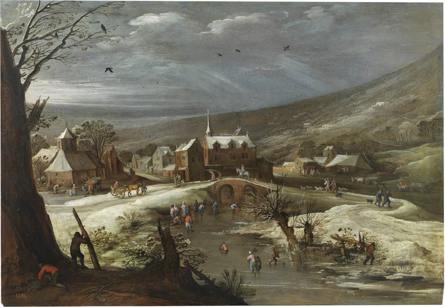 Paisaje con patinadores - Joos de Momper|Jan Brueghel l'Ancien
