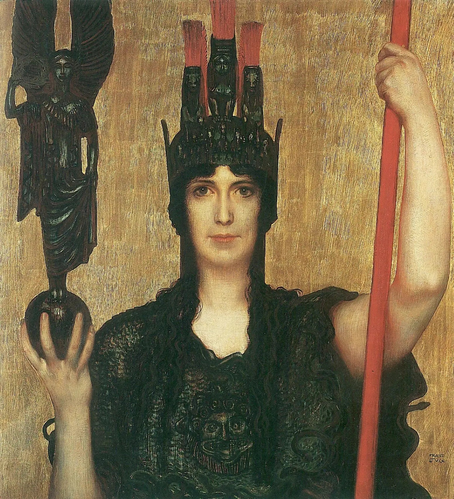 Pallas Athéna - Franz Von Stuck image 1 reproduction de peinture à l’huile