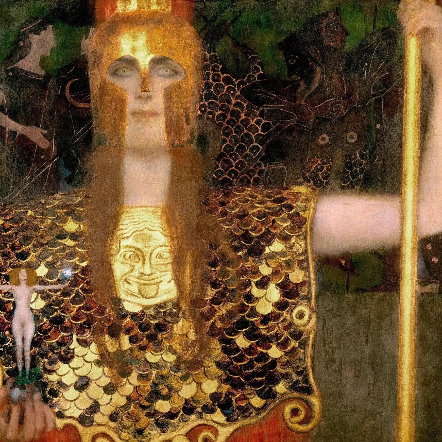 Pallas Athéna - Gustav Klimt image 1 copie peinte à la main à l’huile