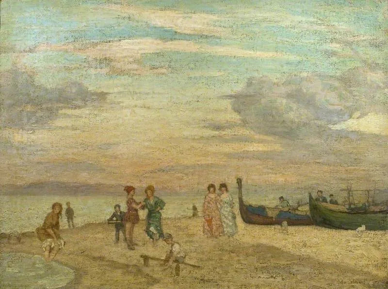 Palm Beach, près de Venise, Italie - Charles Conder image 1 tableau peint à l’huile sur toile