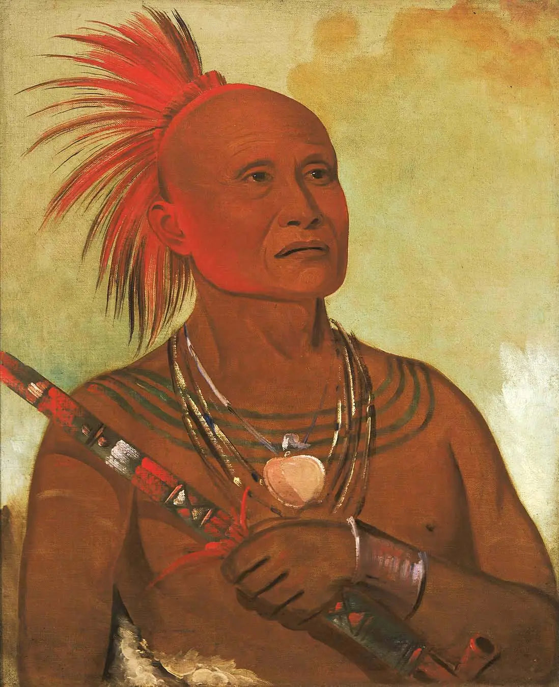 Pam-a-hó, le nageur, l'un des guerriers de Black Hawk - George Catlin image 1 reproduction réalisée par Alpha Reproduction