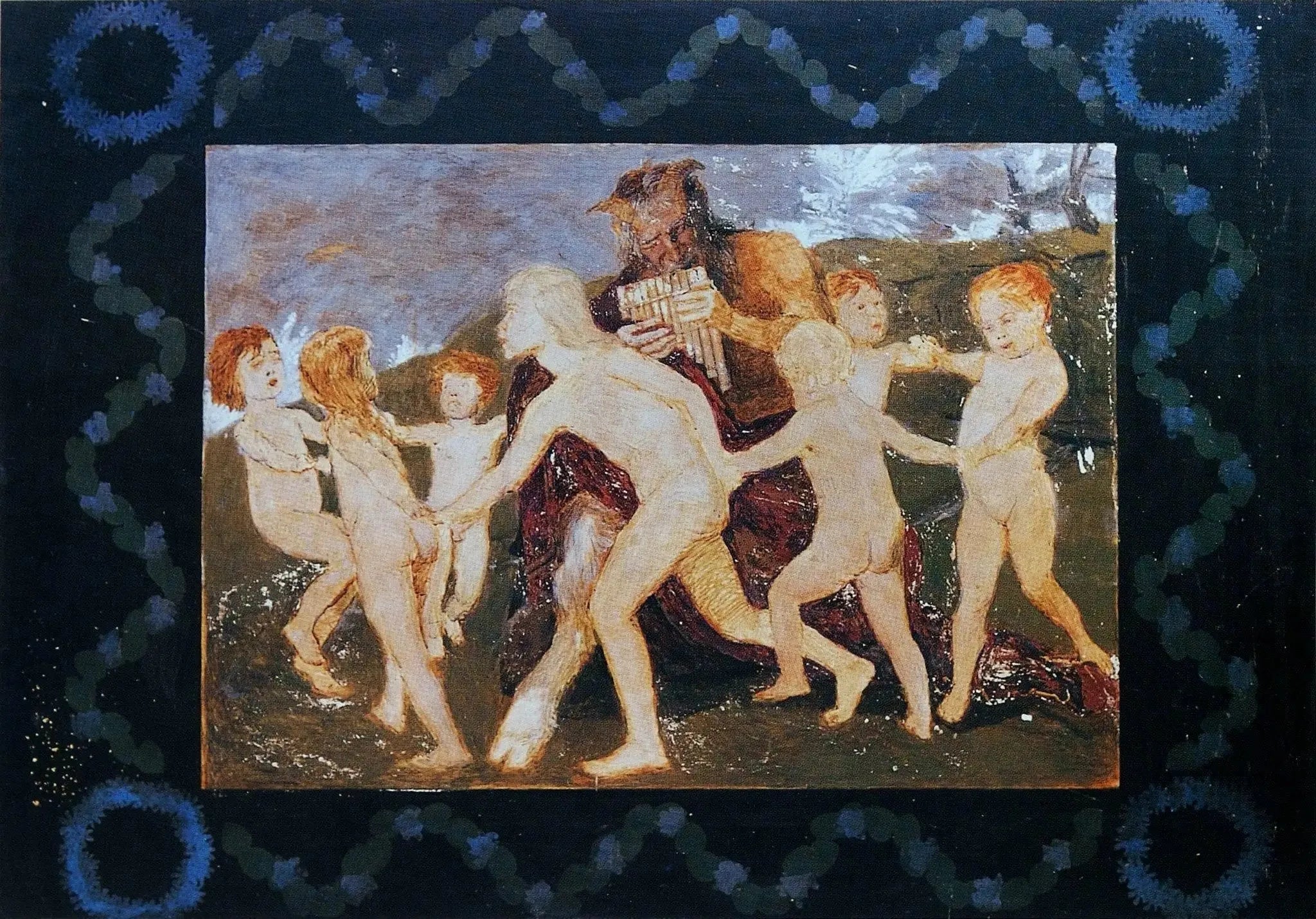 Pan im Kinderreigen - Arnold Böcklin image 1 copie peinte à la main à l’huile