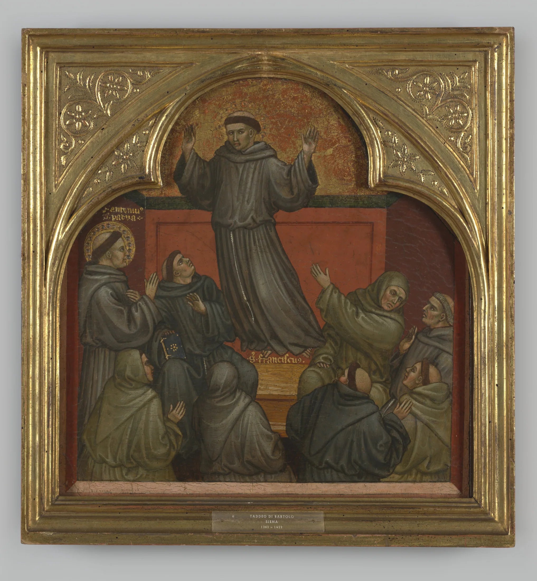 Paneelschildering "Wonder van de H. Franciscus" op hout door Taddeo di Bartolo, 1403. Siena - Taddeo di Bartolo image 1 tableau peint à l’huile sur toile