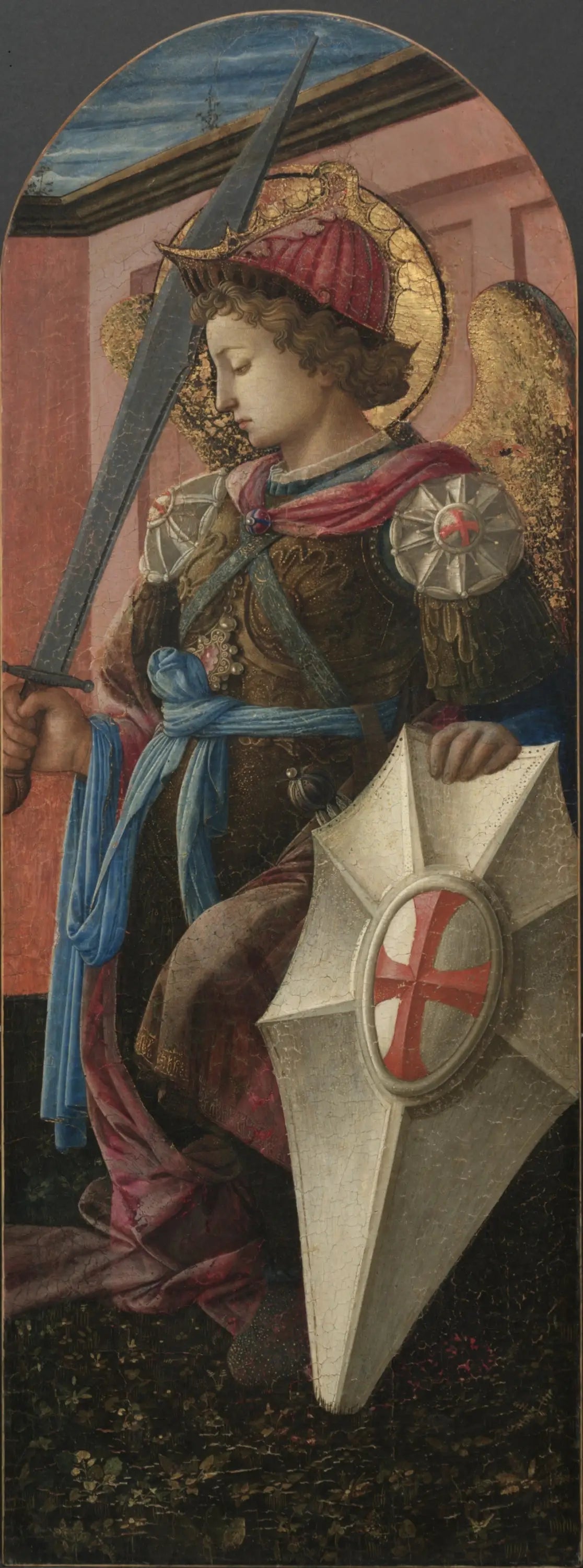 Panel from a Triptych: The Archangel Michael - Fra Filippo Lippi image 1 copie de tableau peinte à la main