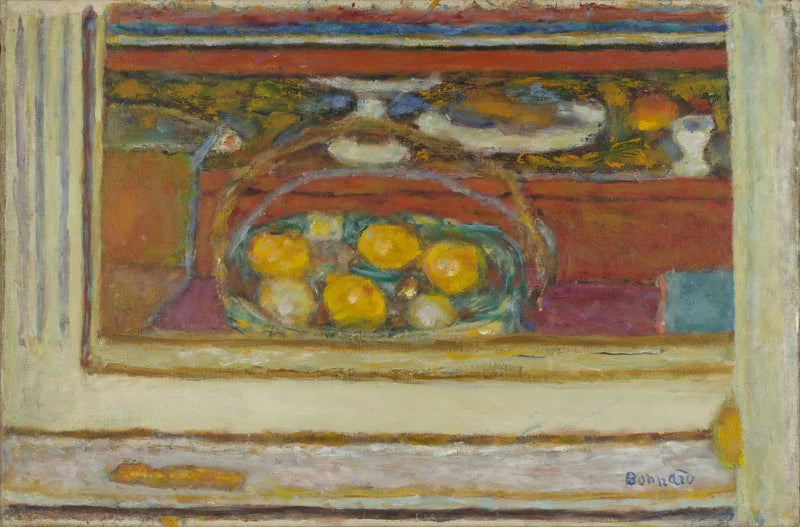 Panier de fruits reflété dans un miroir - Pierre Bonnard