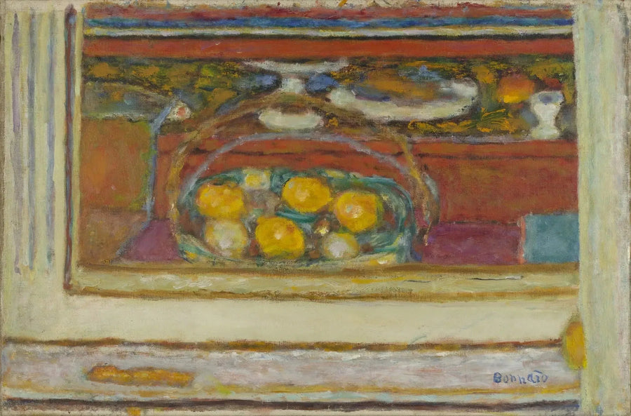 Panier de fruits reflété dans un miroir - Pierre Bonnard