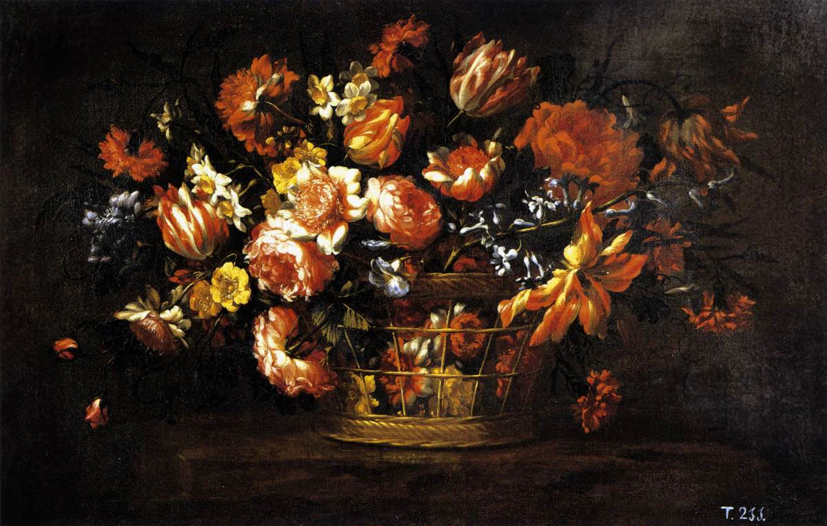 Panier de fleurs - Bartolomé Pérez