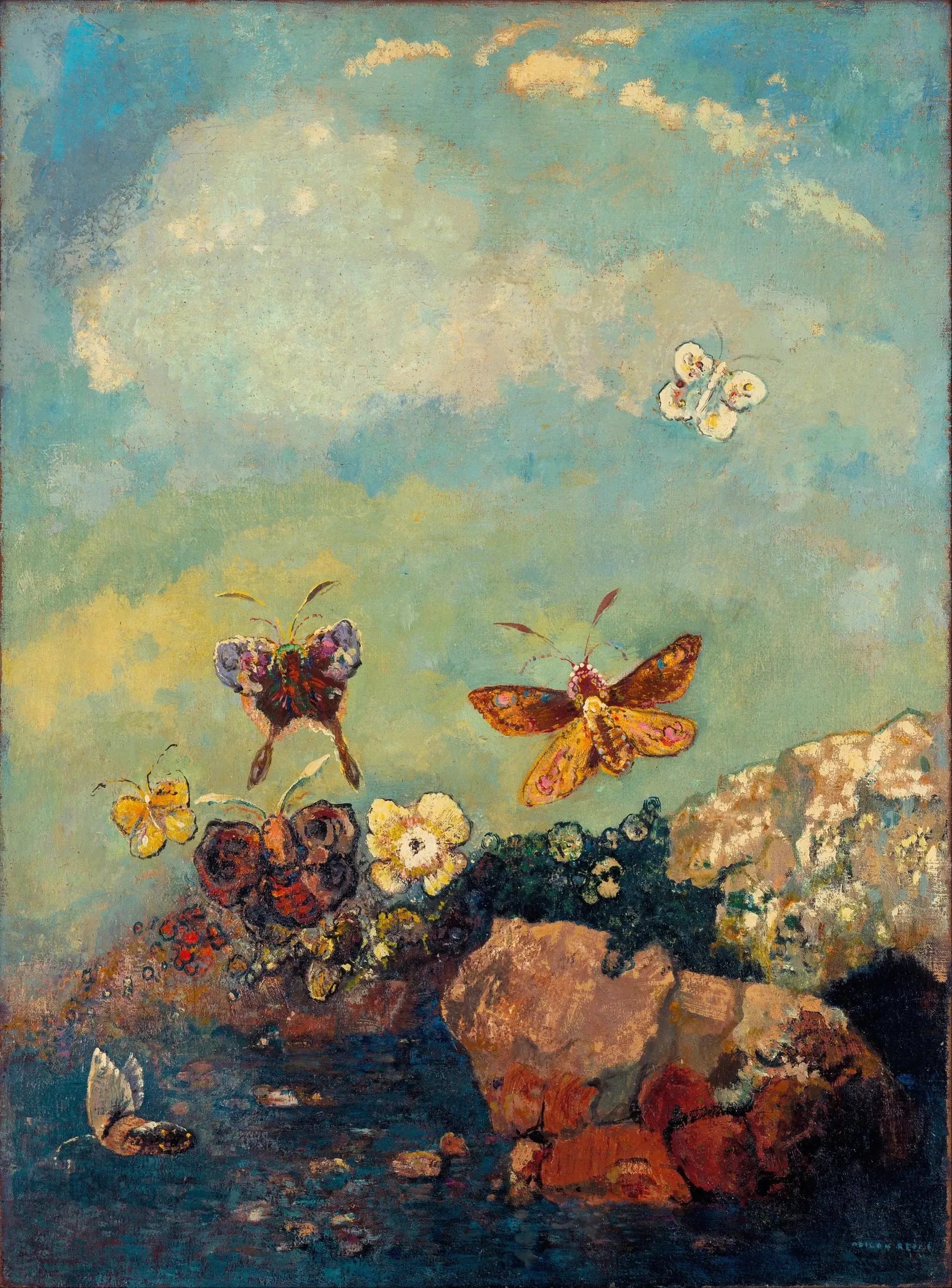 Papillons - Odilon Redon image 1 copie de tableau peinte à la main
