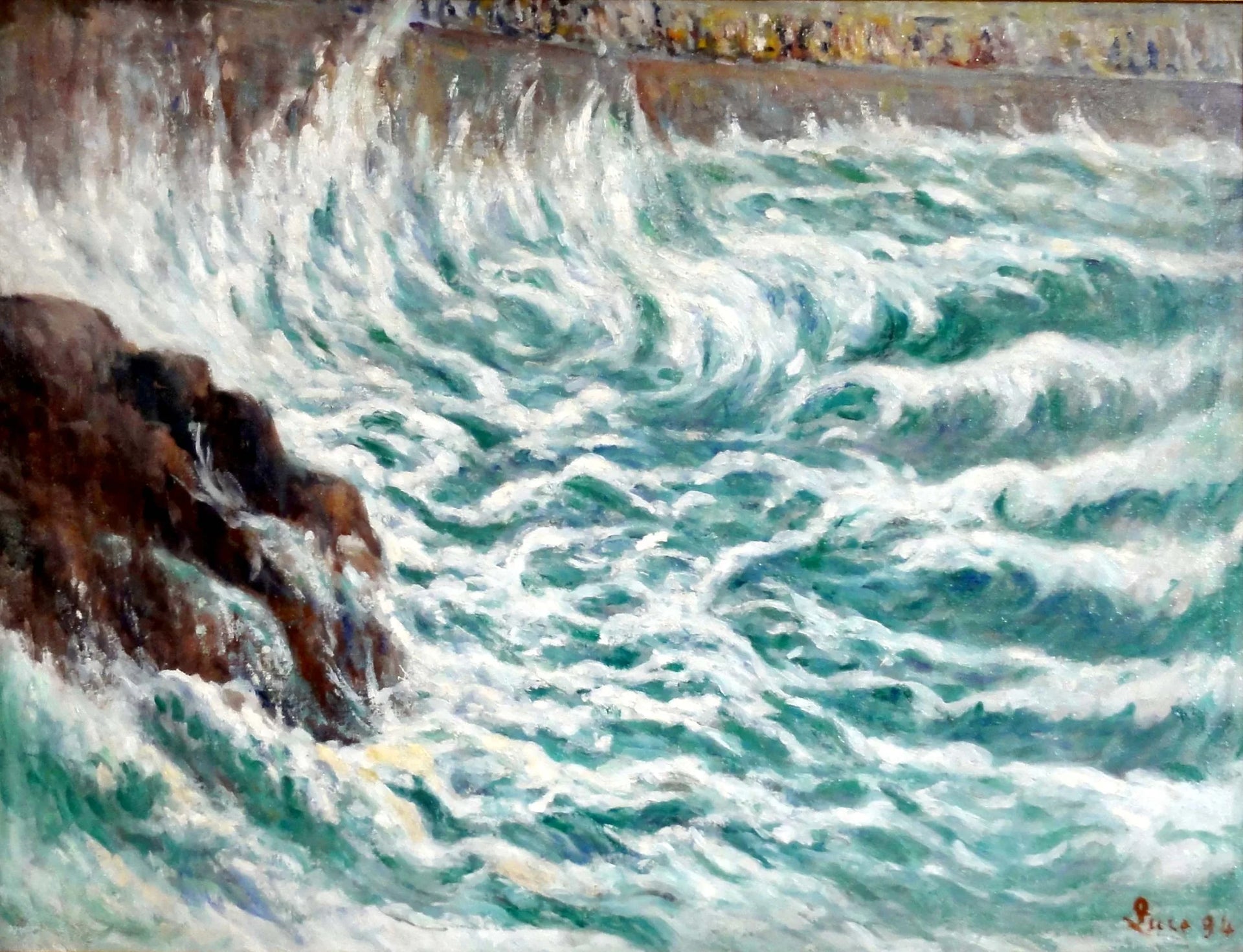 Paramé par gros temps - Maximilien Luce image 1 reproduction de peinture à l’huile