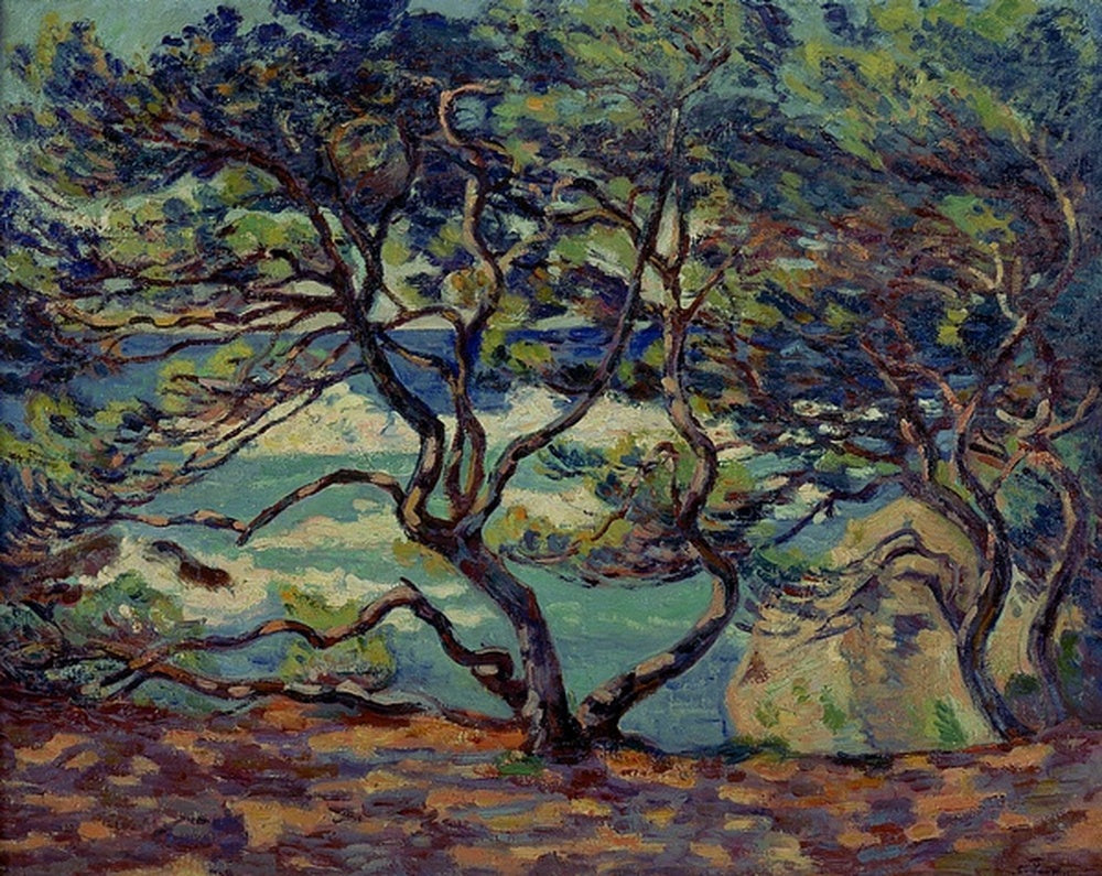 Parasol Le Pin, Le Brusc, environs de Toulon - Armand Guillaumin image 1 copie peinte à la main à l’huile