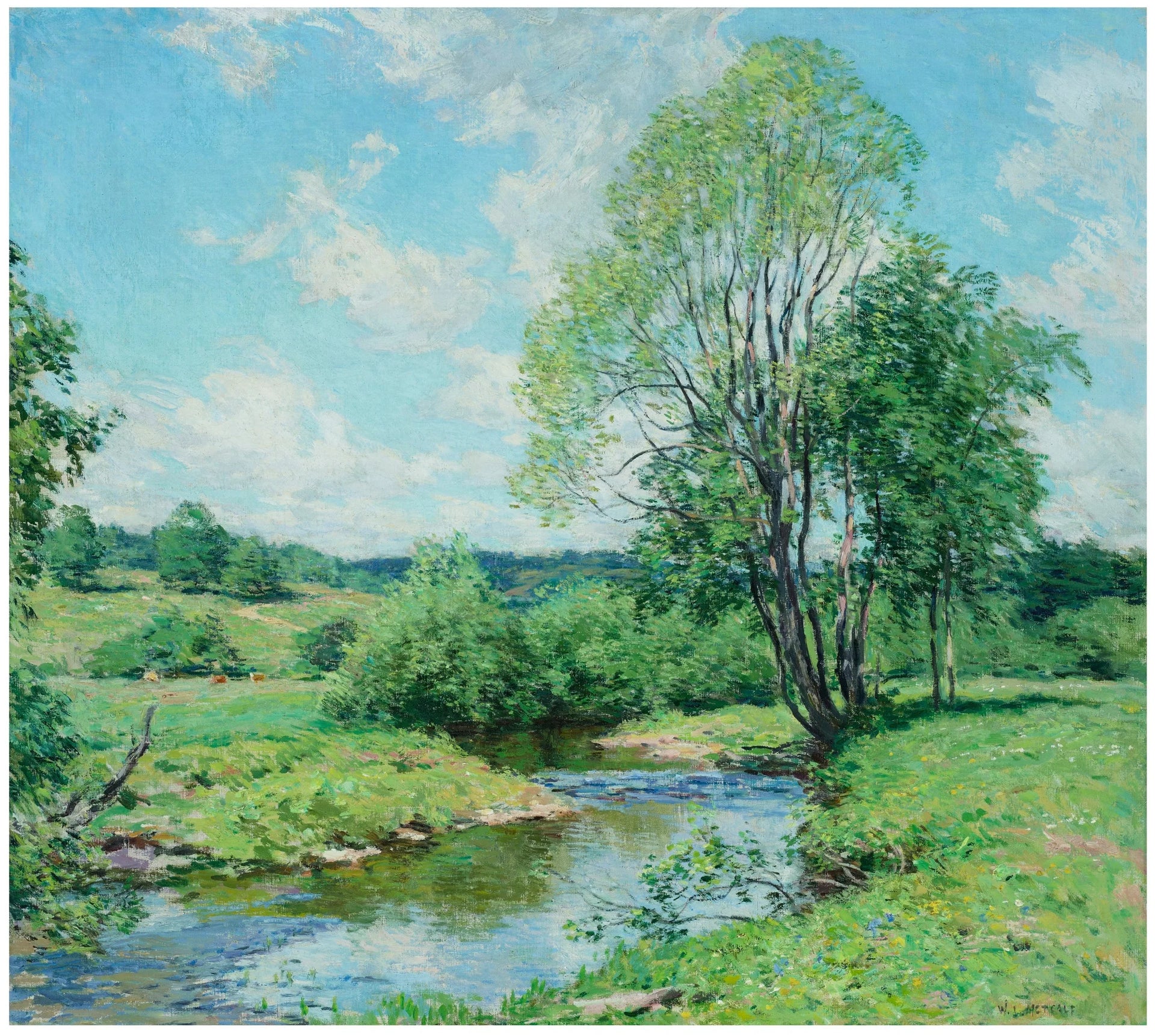 Paresse verte - Willard Metcalf image 1 reproduction artisanale de tableau