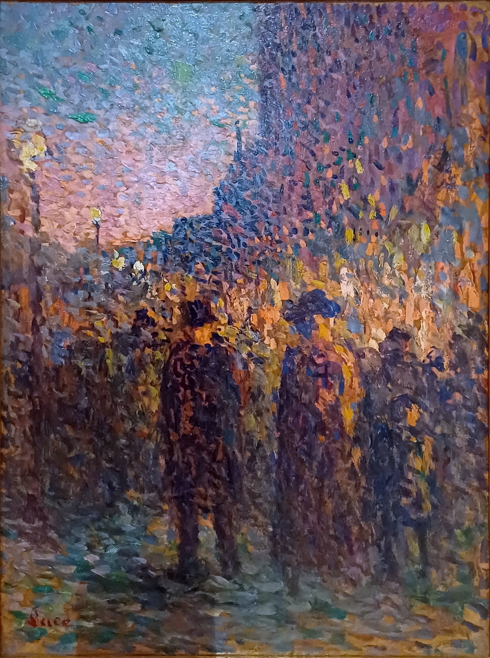 Paris, les boulevards, la nuit - Maximilien Luce image 1 tableau peint à l’huile sur toile