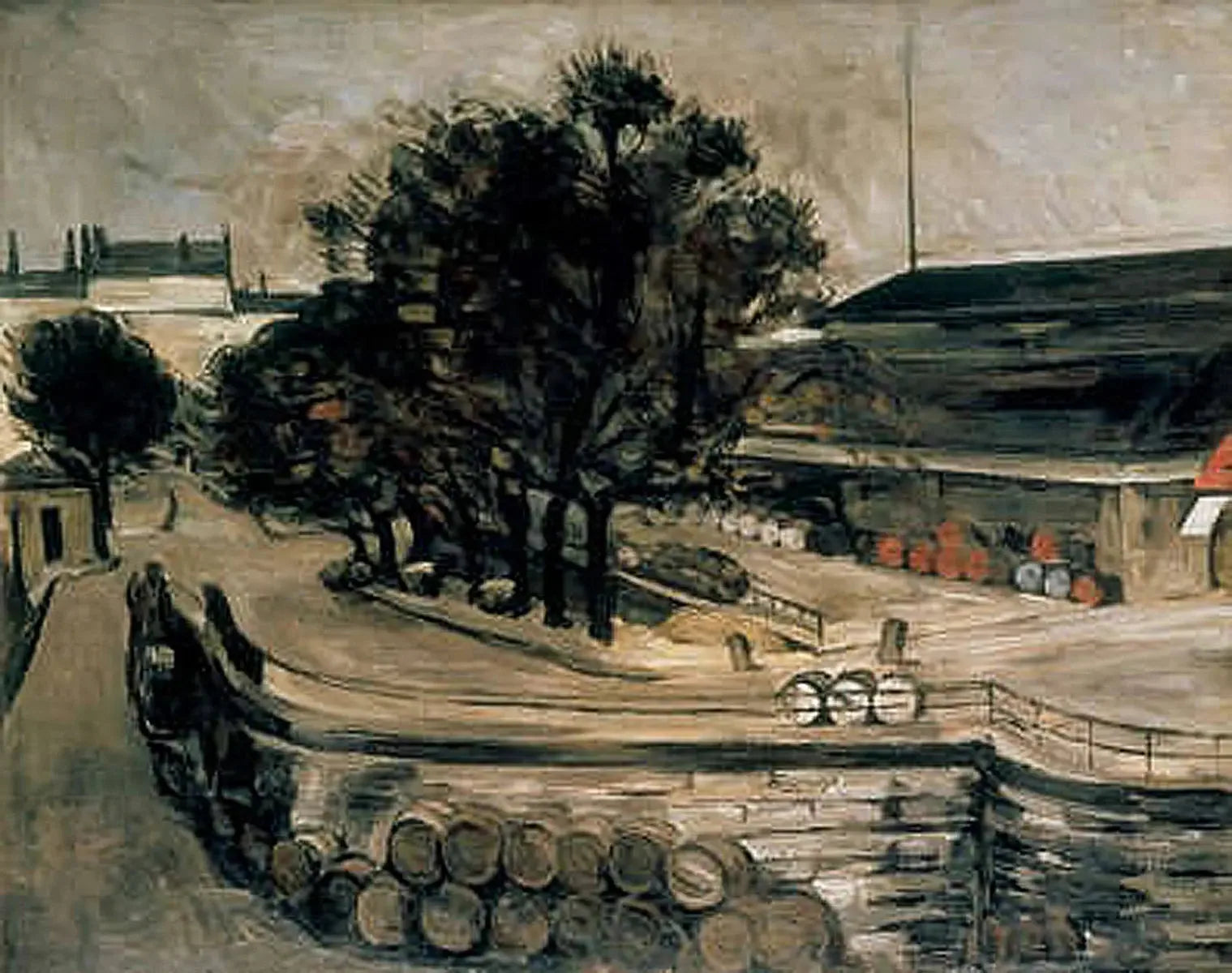 Paris, quai de Jussieu (la halle aux vins) - Paul Cézanne image 1 reproduction de peinture à l’huile