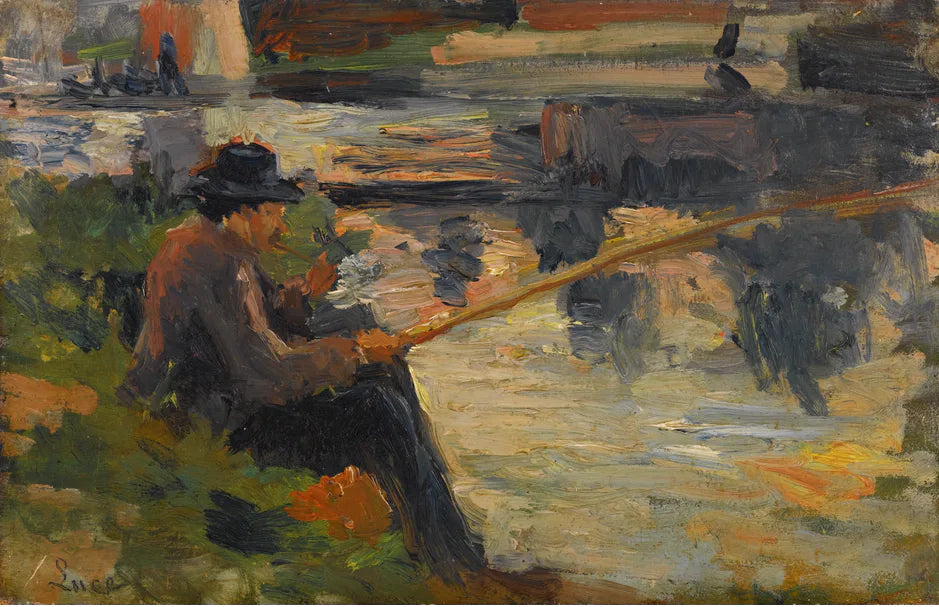 Parizelle à la pêche au Bas-Meudon - Maximilien Luce image 1 reproduction artisanale de tableau
