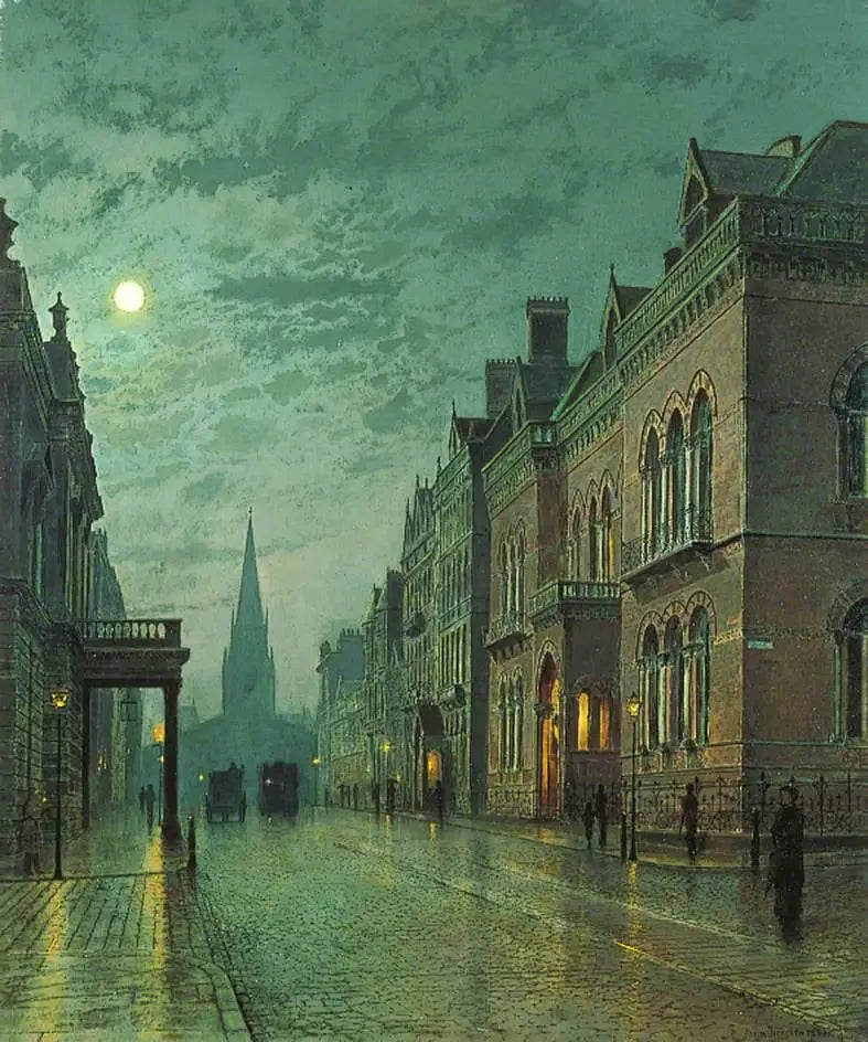 Park Row, Leeds - John Atkinson Grimshaw image 1 copie peinte à la main à l’huile