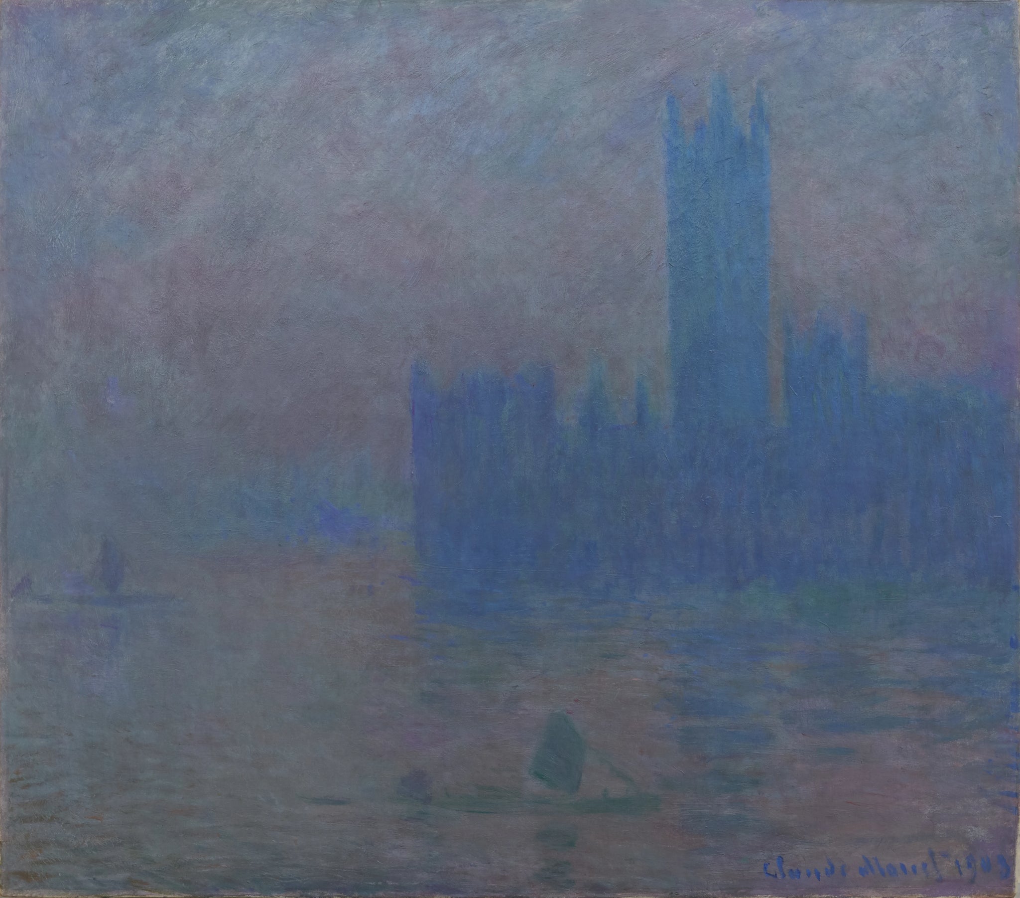 Le Parlement de Londres, effet de brouillard de Claude Monet – vue restaurée du MuMa Le Havre