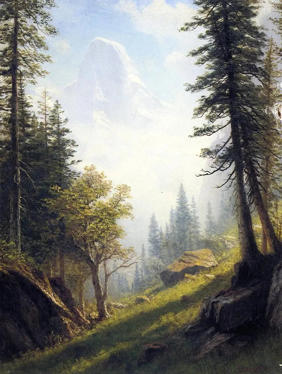 Parmi les Alpes bernoises - Albert Bierstadt image 1 copie peinte à la main à l’huile